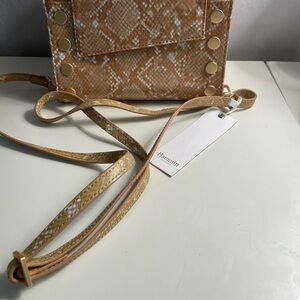 Hammitt Brown Snake Print Crossbody Bag with Gold Accents